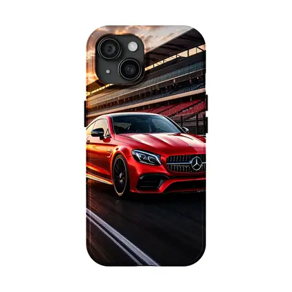Mercedes AMG C63 Red Racing Track Sunset
