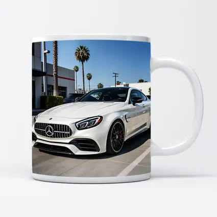Mercedes AMG SL White Coupe Parking Lot