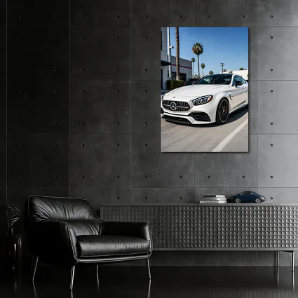Mercedes AMG SL White Coupe Parking Lot