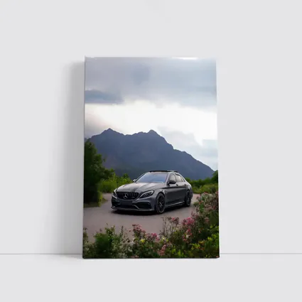 Mercedes AMG C63 Matte Gray Mountain Setting