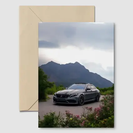 Mercedes AMG C63 Matte Gray Mountain Setting
