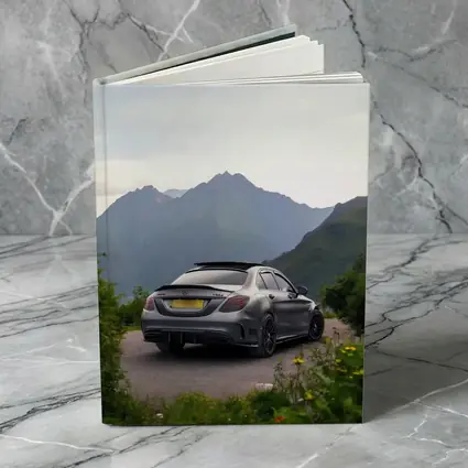 Mercedes AMG C63 Matte Gray Mountain Backdrop