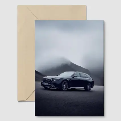 Mercedes AMG E Class Wagon Foggy Mountains