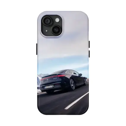 Mercedes AMG EQS Dark Blue Winter Mountain Road