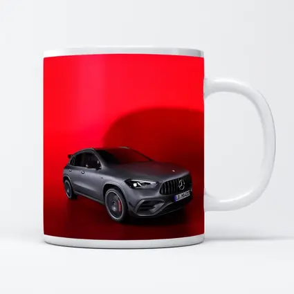 Mercedes AMG GLA Matte Gray Red Background