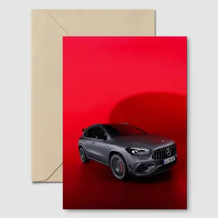 Mercedes AMG GLA Matte Gray Red Background