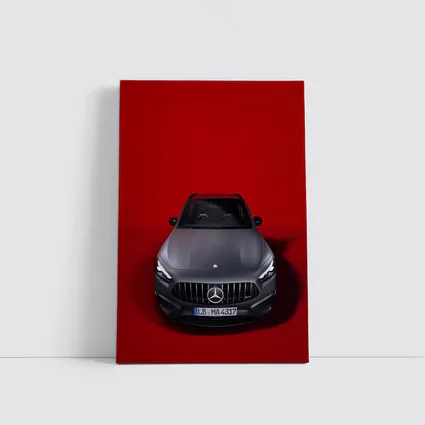 Mercedes AMG GLA Front View Red Background