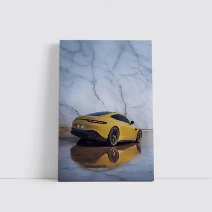 Mercedes AMG GT Yellow Marble Background
