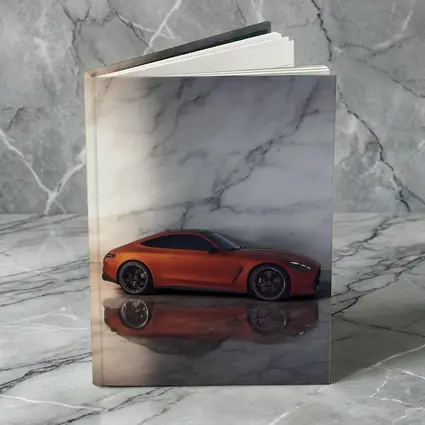 BMW M8 Orange Coupe Marble Studio