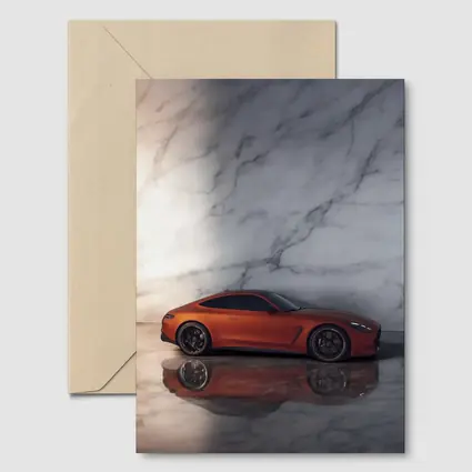 BMW M8 Orange Coupe Marble Studio