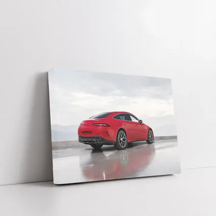 Mercedes AMG GT63 Red Coupe Wet Pavement