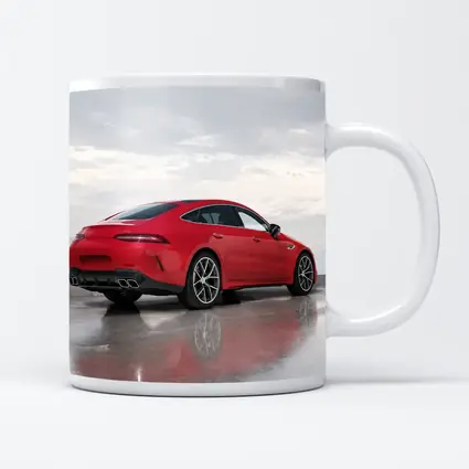 Mercedes AMG GT63 Red Coupe Wet Pavement