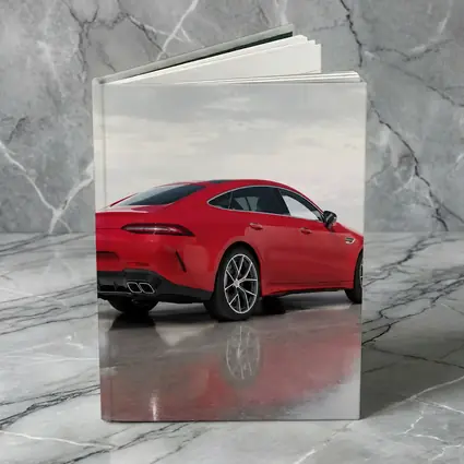 Mercedes AMG GT63 Red Coupe Wet Pavement