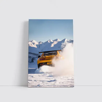 Mercedes AMG GT Drifting Snowy Mountain Landscape