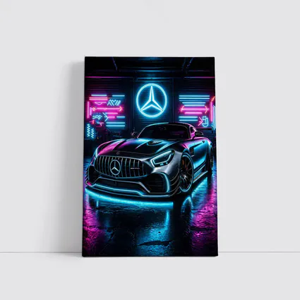 Mercedes-AMG GT Neon Garage Dark Background