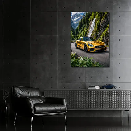 Mercedes AMG GT Gold Mountain Waterfall Road