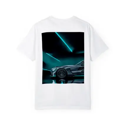 Mercedes AMG GT Neon Teal Garage Night