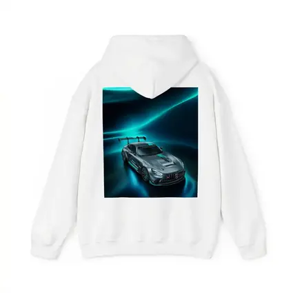 Mercedes AMG GT Neon Teal Glowing Background