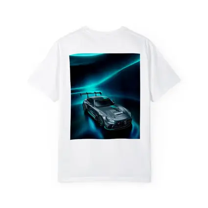 Mercedes AMG GT Neon Teal Glowing Background