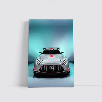 Mercedes AMG GT3 Silver Studio Front View