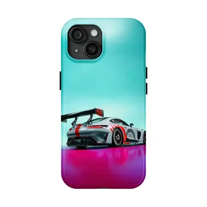 Mercedes AMG GT3 Racing Car Neon Background