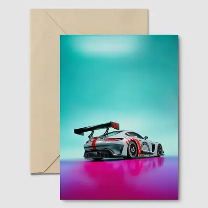 Mercedes AMG GT3 Racing Car Neon Background