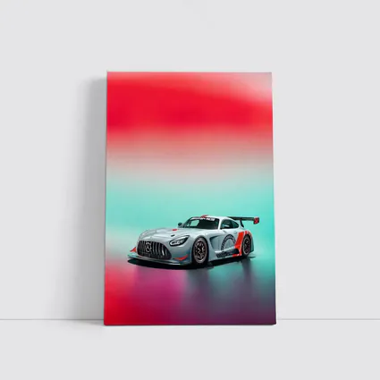 Mercedes AMG GT3 Racing Car Neon Background