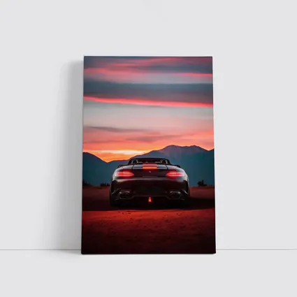 Mercedes AMG GT Rear Desert Sunset View