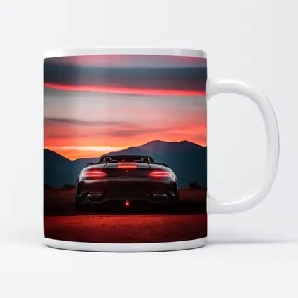 Mercedes AMG GT Rear Desert Sunset View