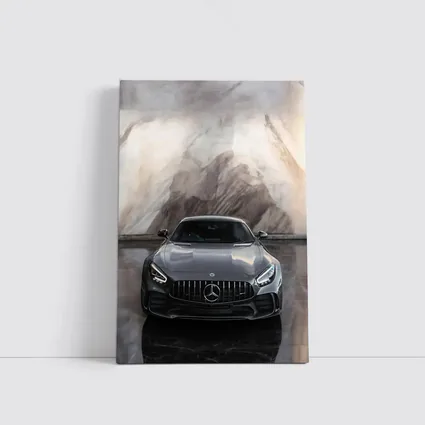 Mercedes AMG GT Front View Marble Background