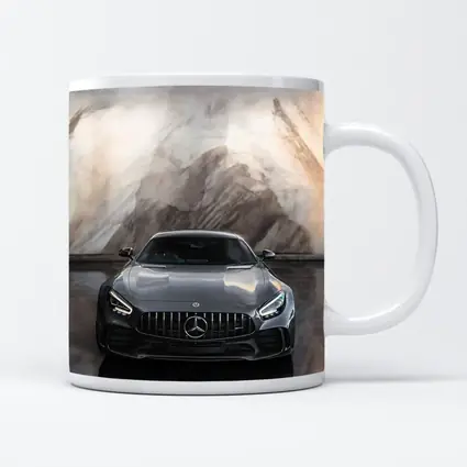 Mercedes AMG GT Front View Marble Background