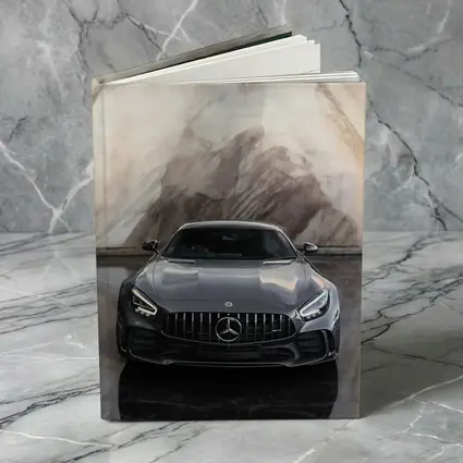 Mercedes AMG GT Front View Marble Background