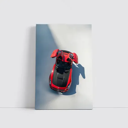 Mercedes SLS AMG Red Gullwing Overhead View