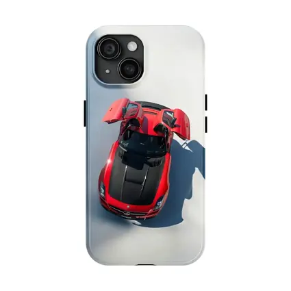 Mercedes SLS AMG Red Gullwing Overhead View