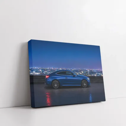 Mercedes C Class Blue Coupe City Night