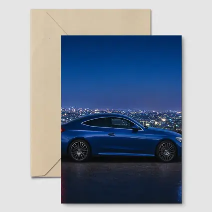 Mercedes C Class Blue Coupe City Night