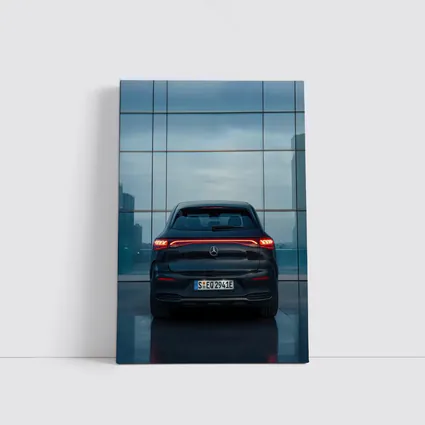 Mercedes EQE Rear Glass Building Night