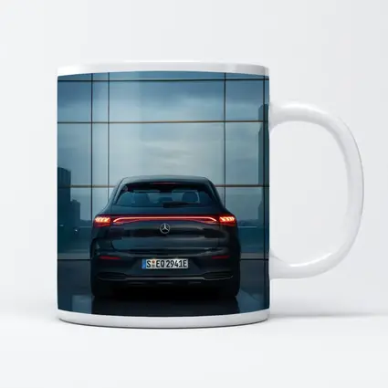 Mercedes EQE Rear Glass Building Night
