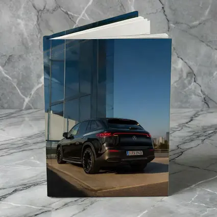 Mercedes EQE SUV Black Glass Building Background