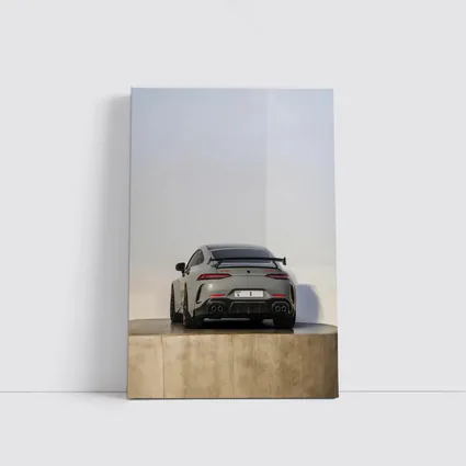 Mercedes AMG GT Rear View Gray Background