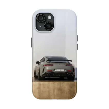 Mercedes AMG GT Rear View Gray Background