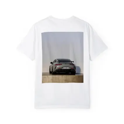Mercedes AMG GT Rear View Gray Background