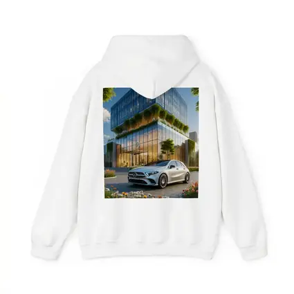 Mercedes A Class Outside Modern Glass Building