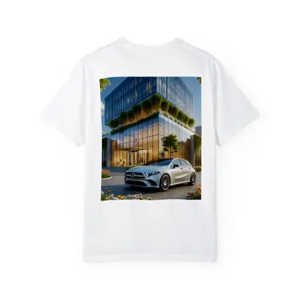 Mercedes A Class Outside Modern Glass Building