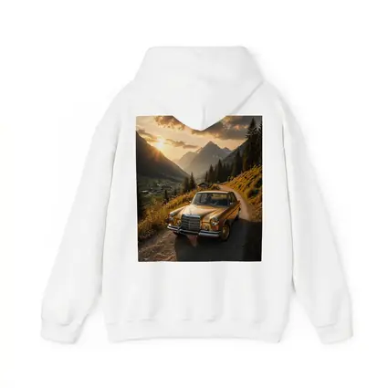 Mercedes Classic Coupe Mountain Sunset Road