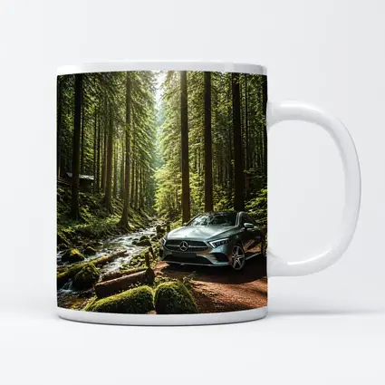 Mercedes A Class Silver Forest Stream Scene