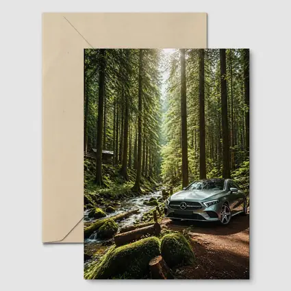 Mercedes A Class Silver Forest Stream Scene