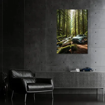 Mercedes A Class Silver Forest Stream Scene