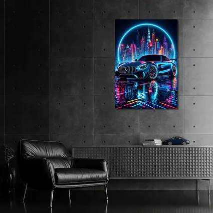Mercedes AMG GT Neon City Night Art