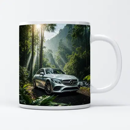 Mercedes C Class Silver Forest Sunlight